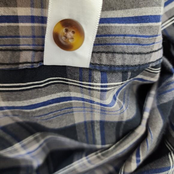 Field and Stream Mens Shirt Size 2XLT Plaid Button Long Sleeve Black Gray Pocket - Picture 11 of 11